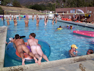 Relax in the pool at the West Coast Gathering